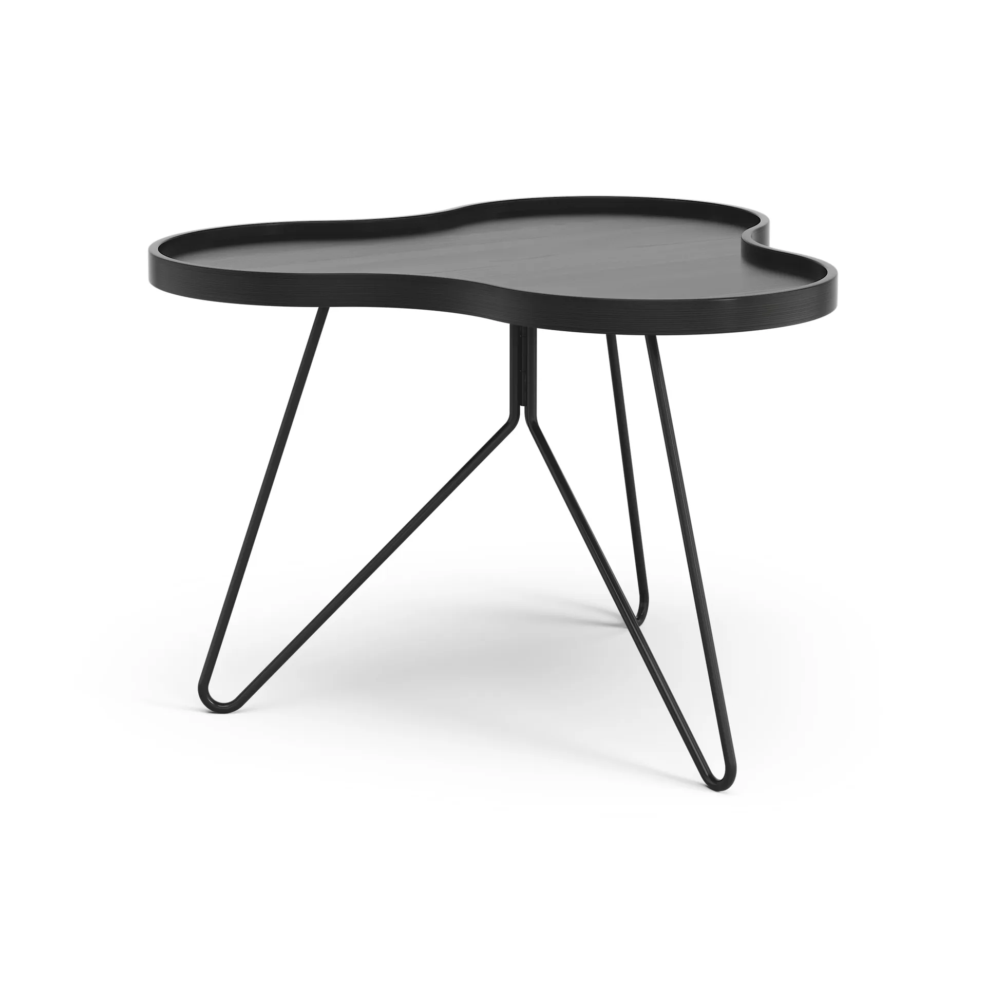 Flower mono table 62x66 cm, H45 cm Ash black glazed Swedese