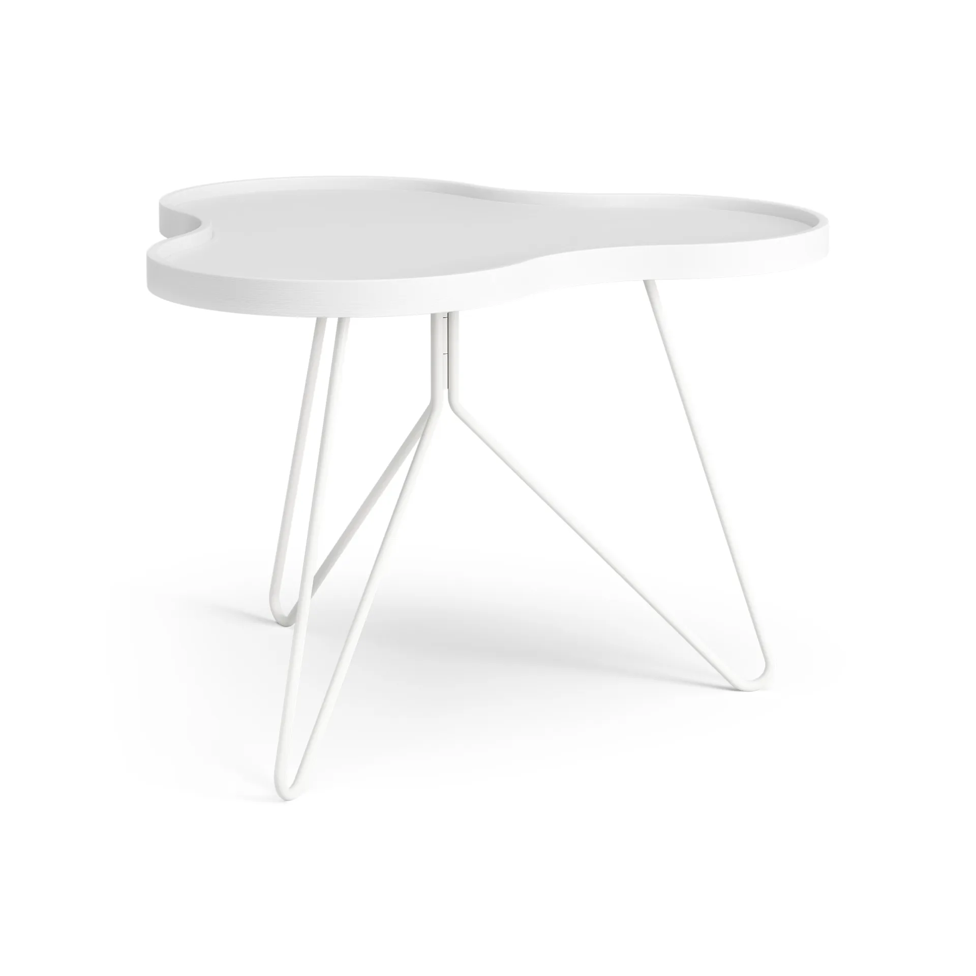 Flower mono table 62x66 cm, H45 cm Ash White glazed Swedese