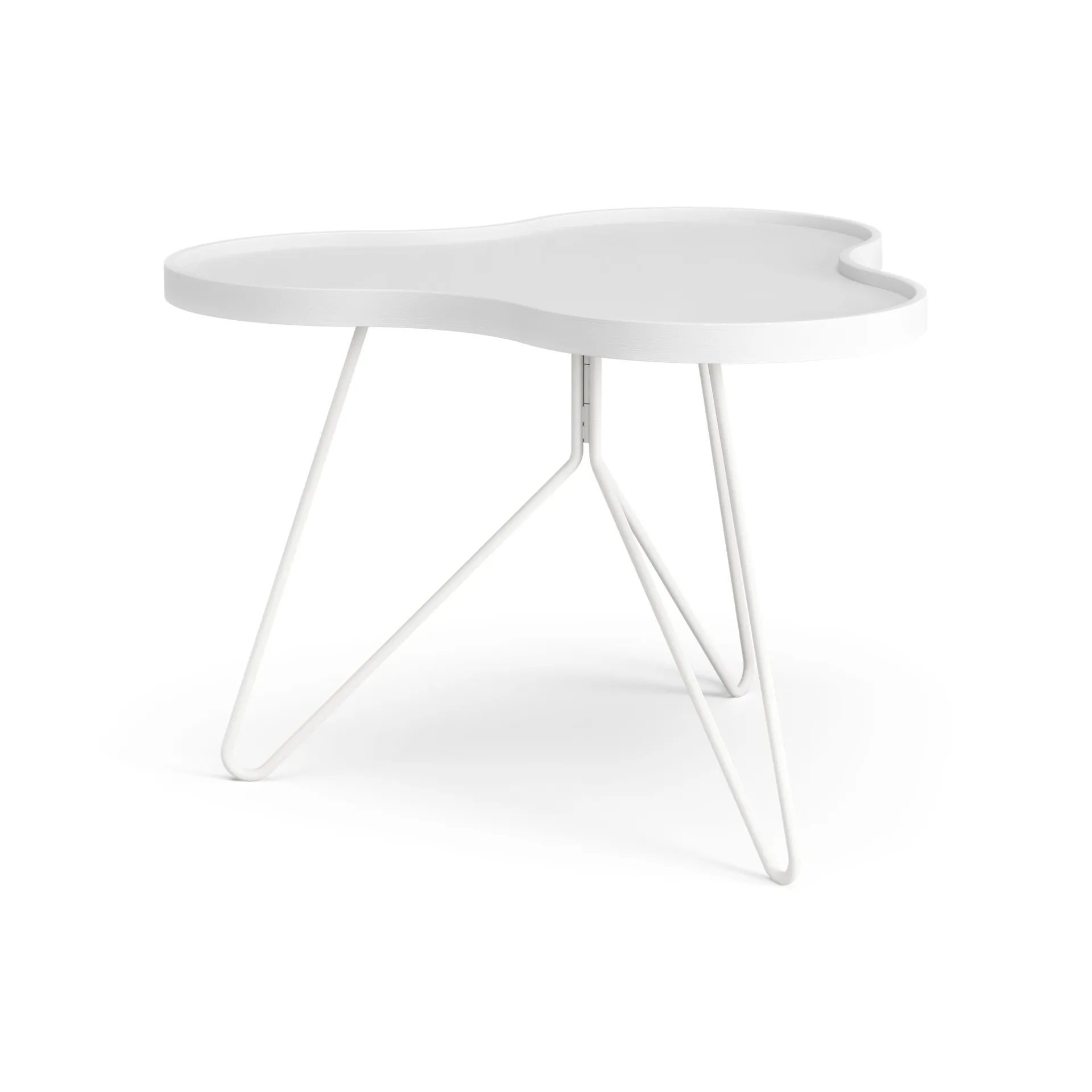 Flower mono table 62x66 cm, H45 cm Ash White glazed Swedese