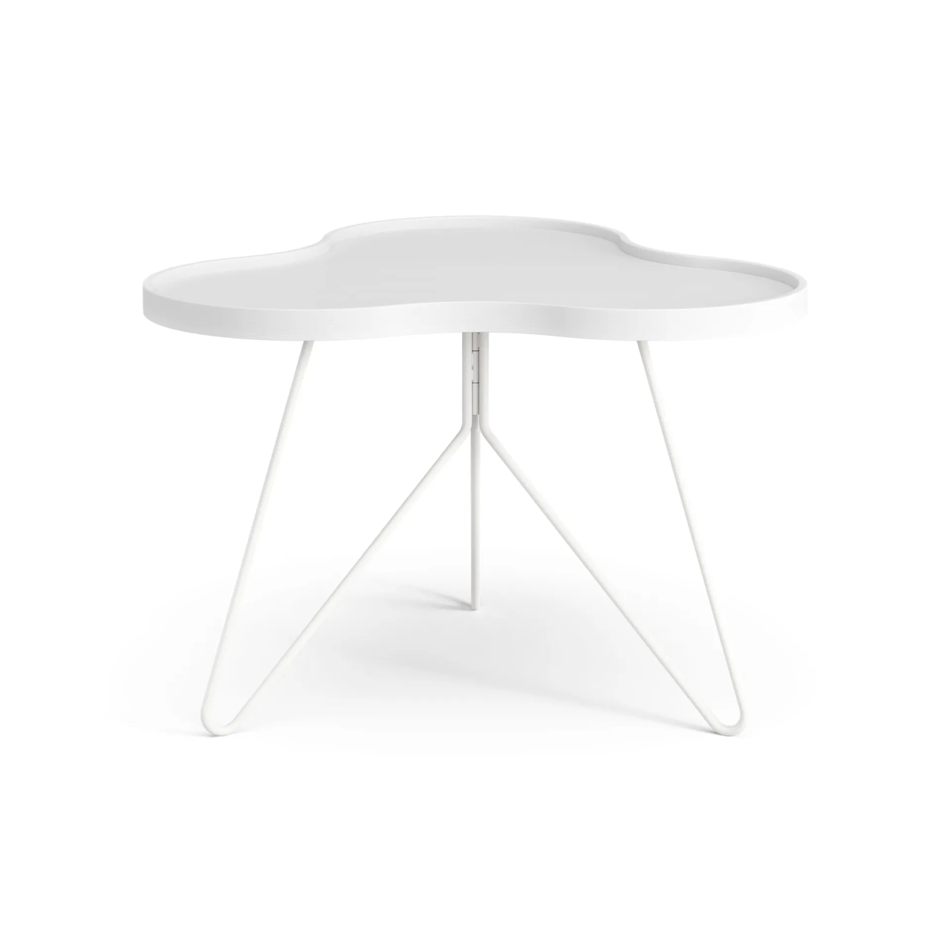 Flower mono table 62x66 cm, H45 cm Ash White glazed Swedese