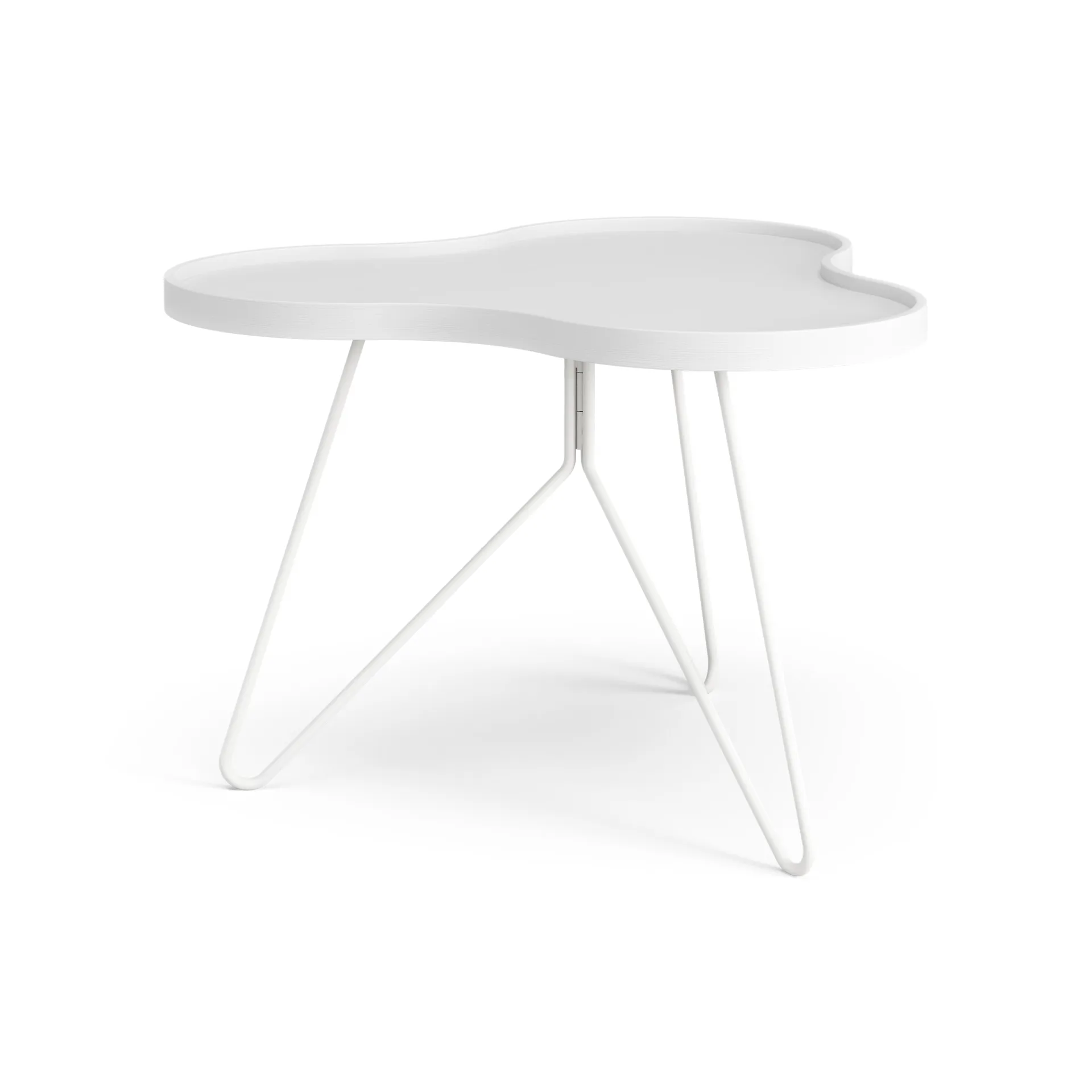 Flower mono table 62x66 cm, H45 cm Ash White glazed Swedese