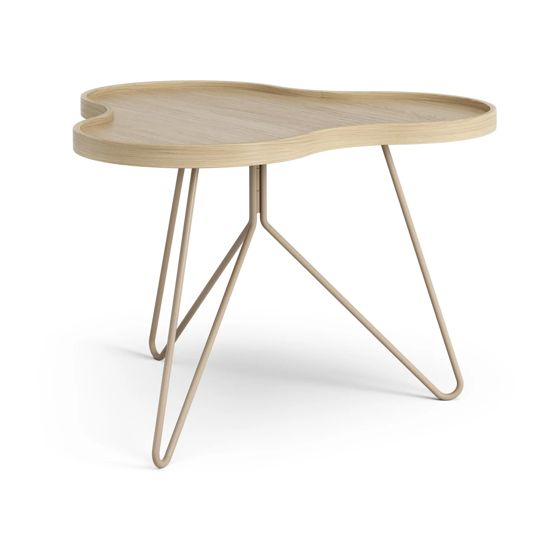 Flower mono table 62x66 cm, H45 Oak lacquered-nutmeg RAL1019 Swedese