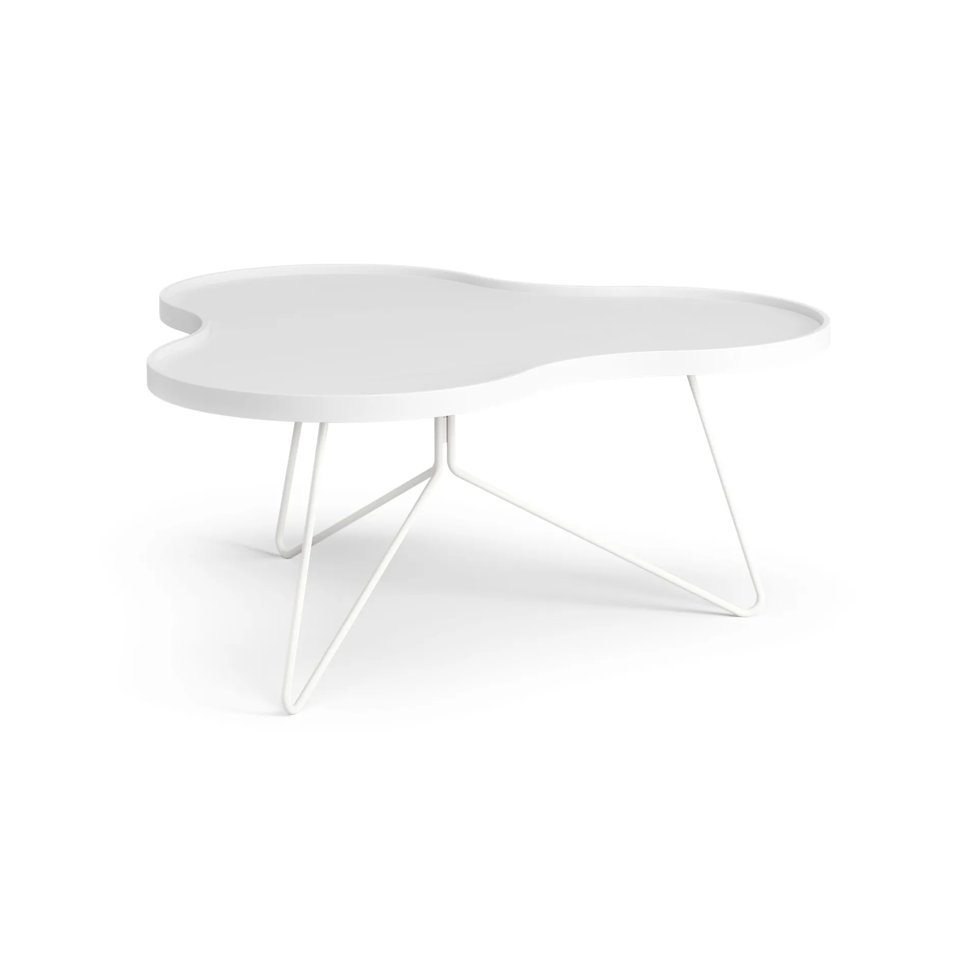 Flower mono table 84x90 cm, H39 cm Ash White glazed Swedese