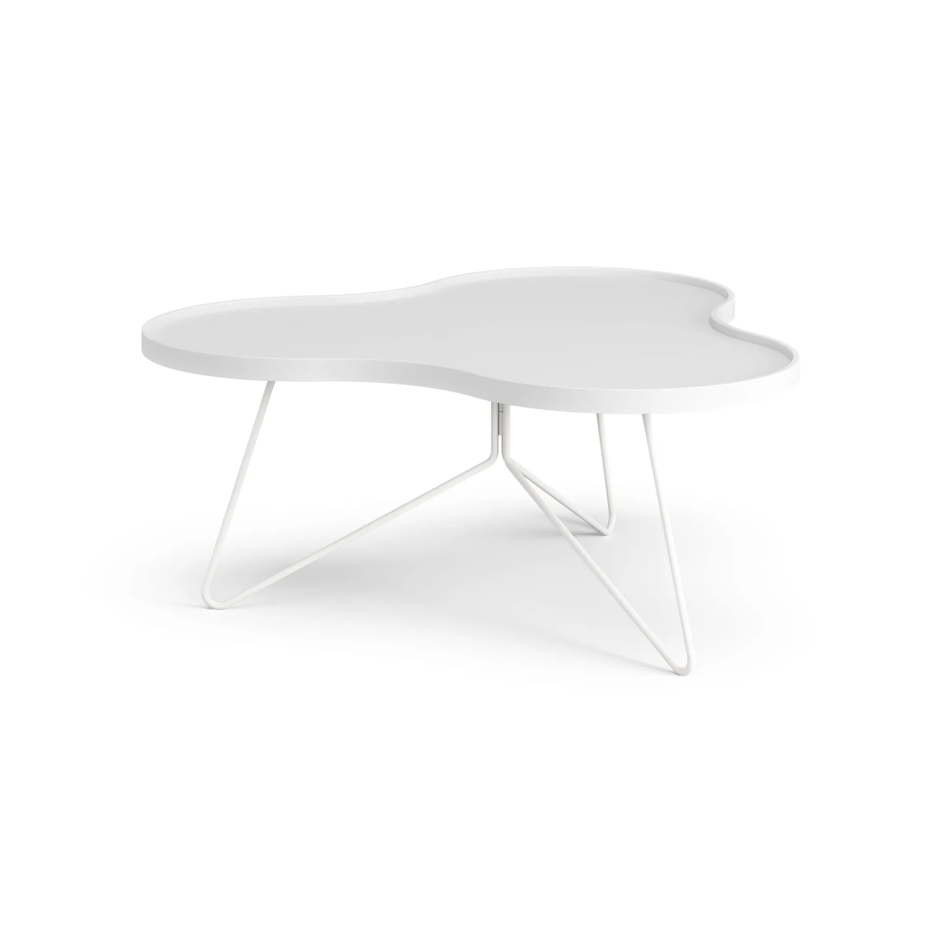 Flower mono table 84x90 cm, H39 cm Ash White glazed Swedese