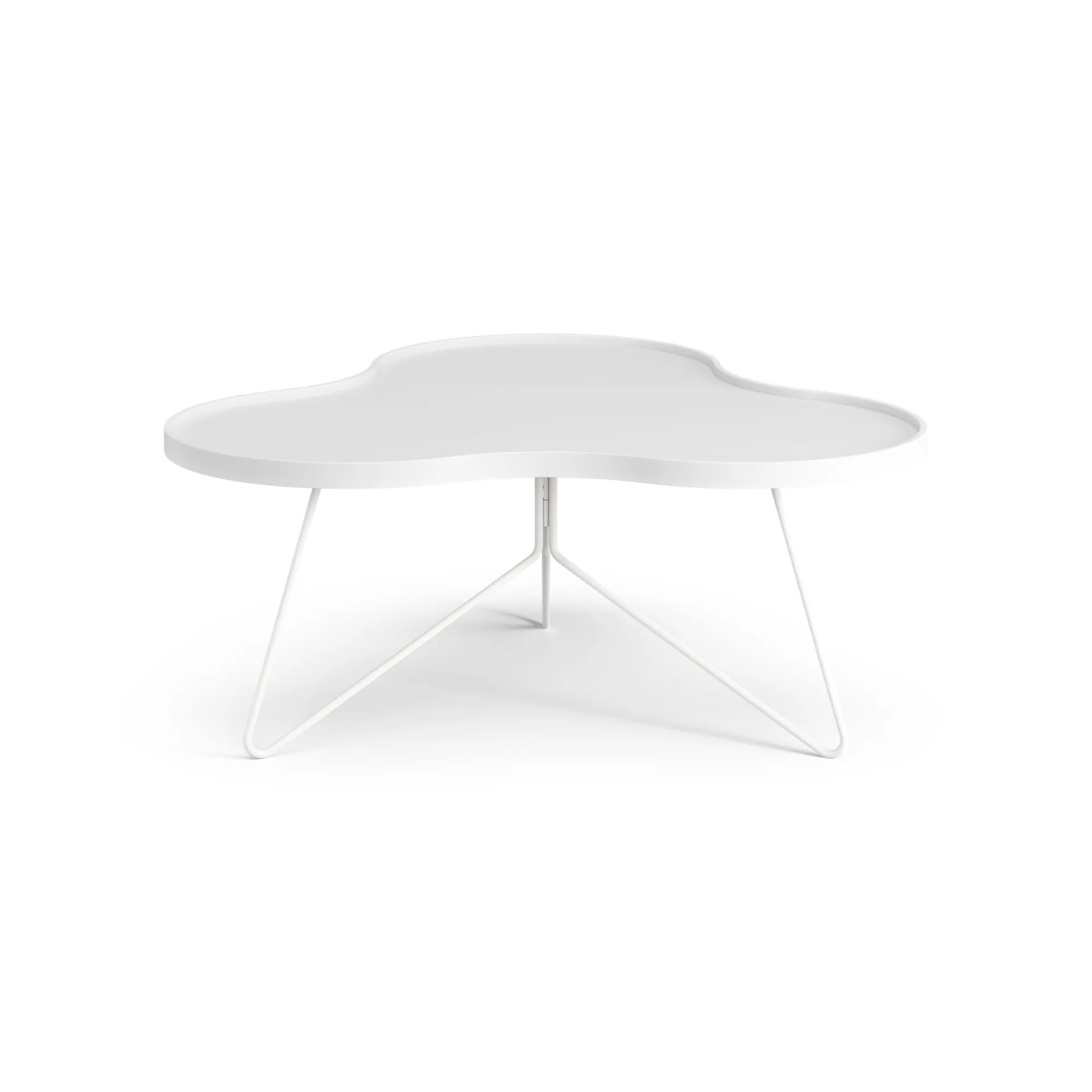 Flower mono table 84x90 cm, H39 cm Ash White glazed Swedese