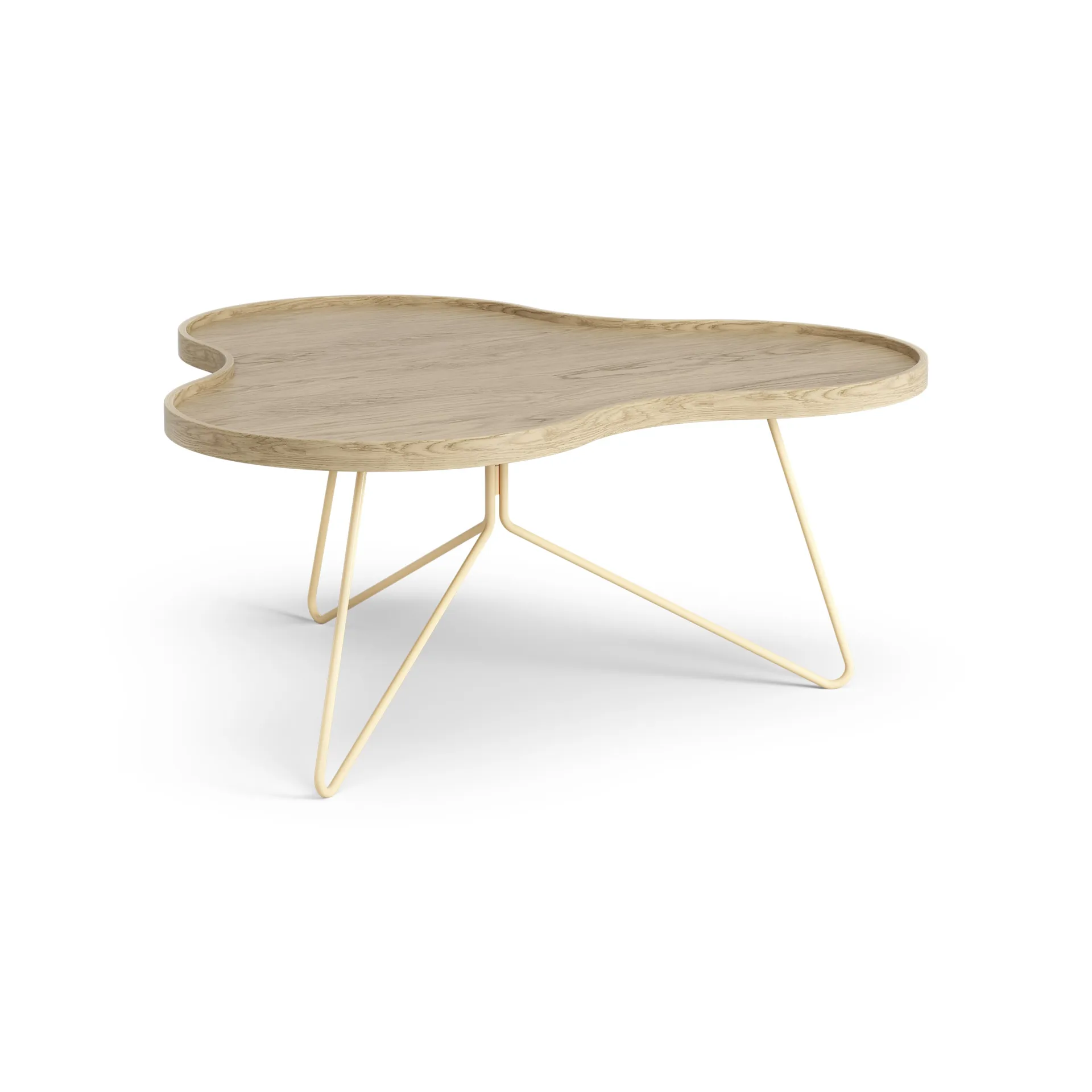 Flower mono table 84x90 cm, H39 cm Oak laquered Swedese