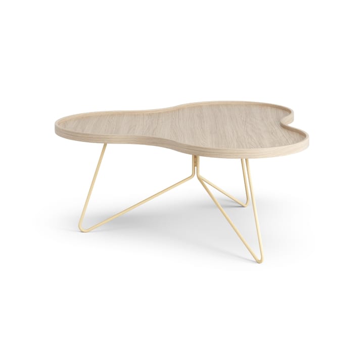 Flower mono table 84x90 cm - H39 cm Oak white pigmented - Swedese