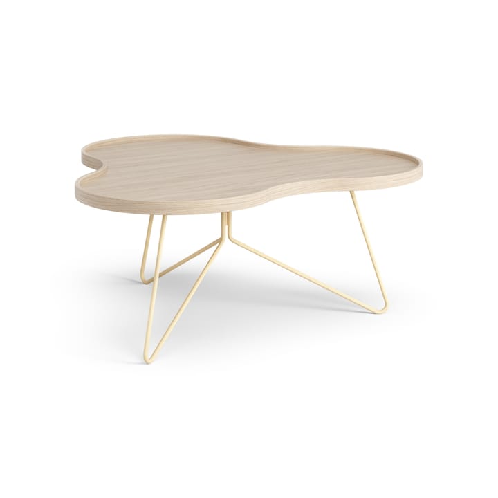 Flower mono table 84x90 cm, H39 cm Oak white pigmented Swedese