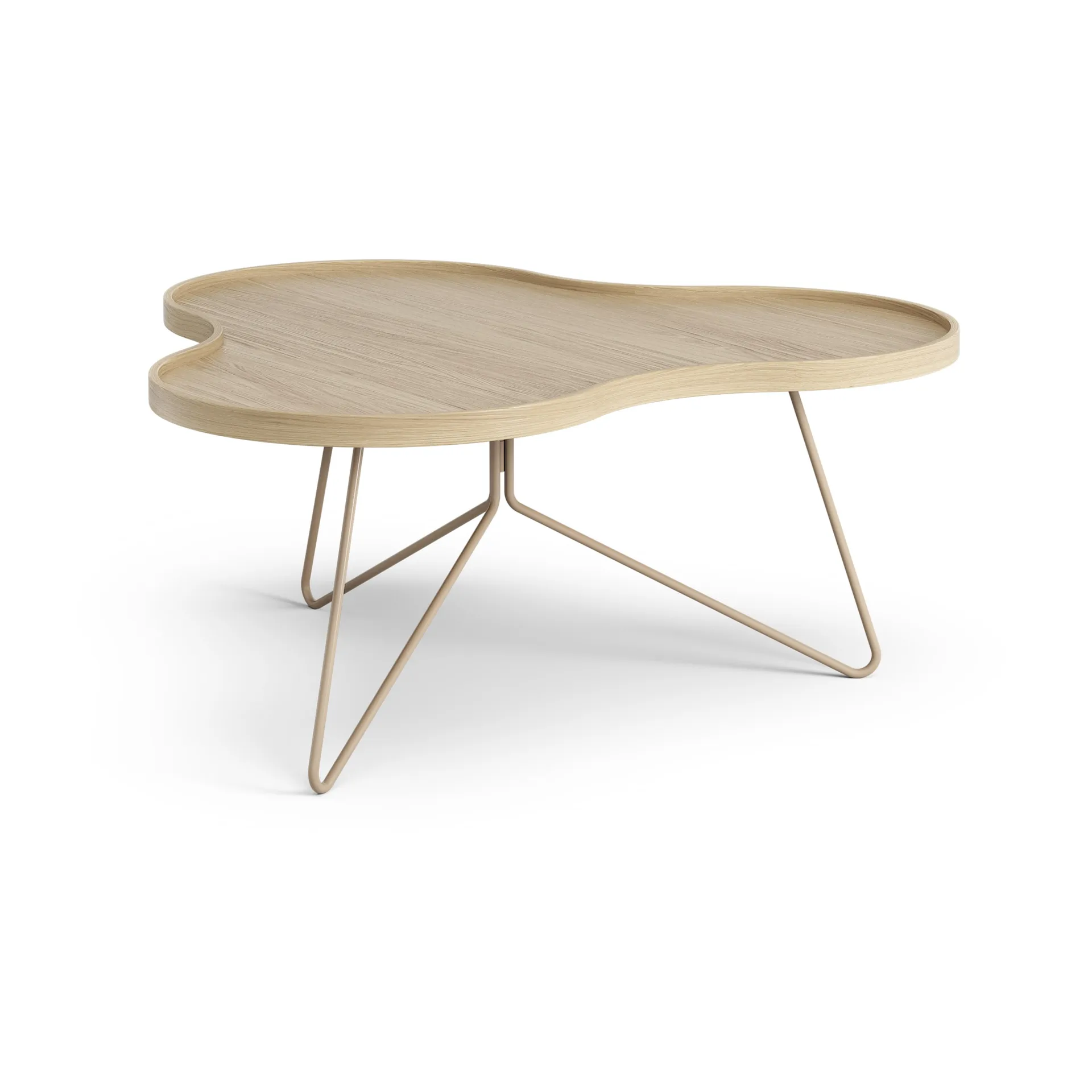 Flower mono table 84x90 cm, H39 Oak lacquered-nutmeg RAL1019 Swedese