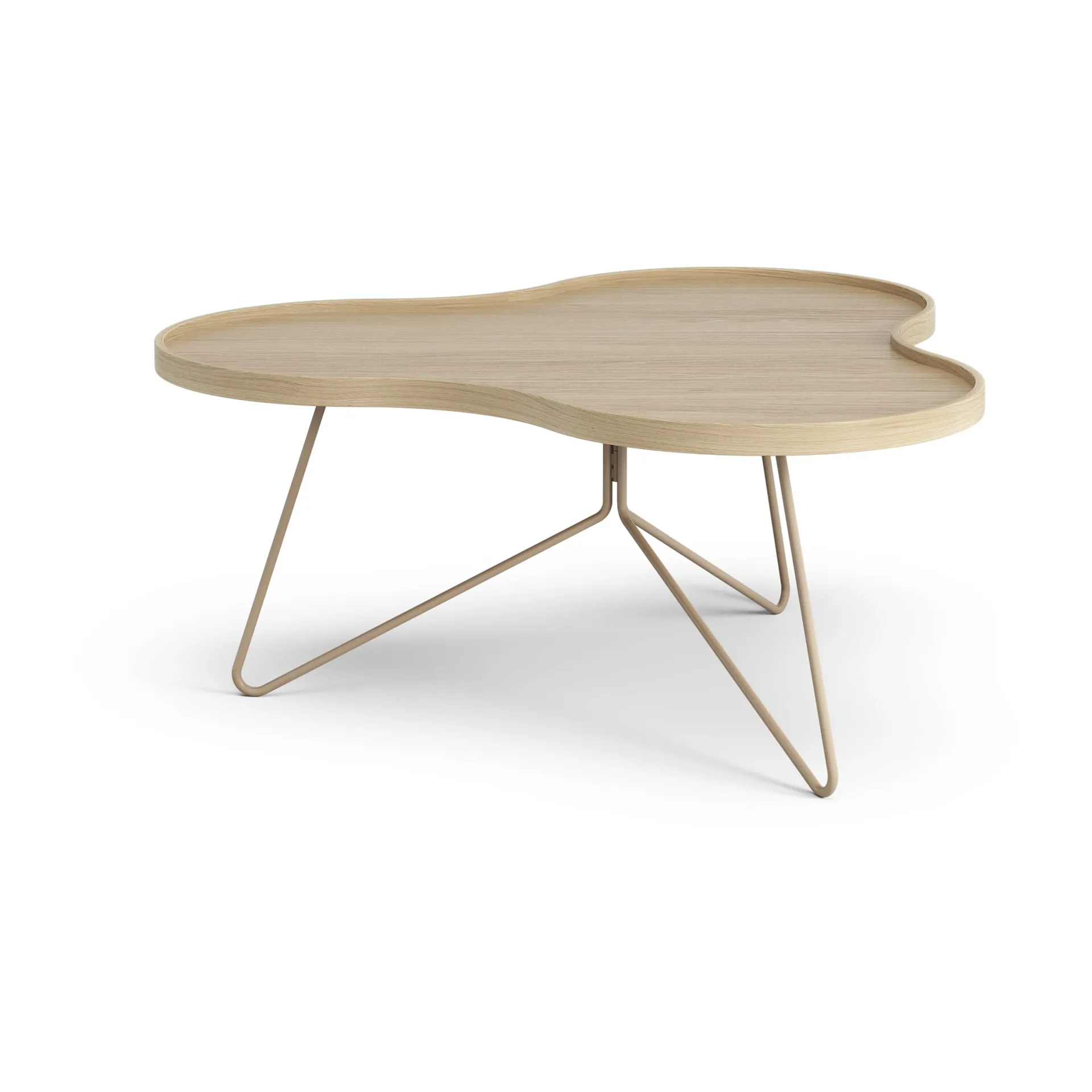 Flower mono table 84x90 cm, H39 Oak lacquered-nutmeg RAL1019 Swedese