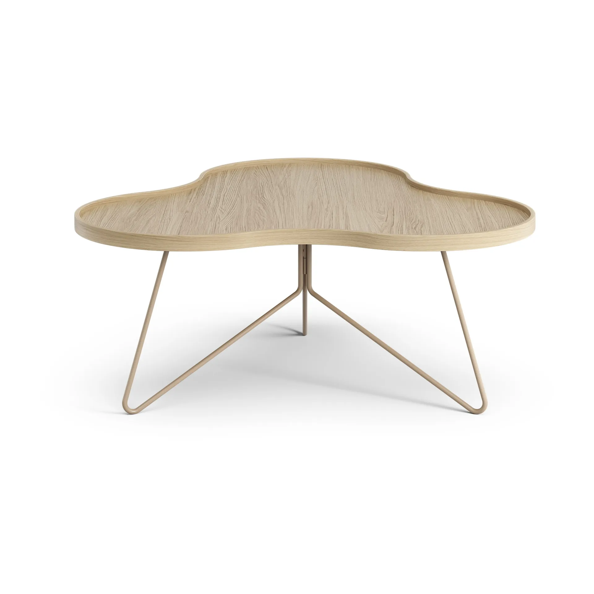 Flower mono table 84x90 cm, H39 Oak lacquered-nutmeg RAL1019 Swedese
