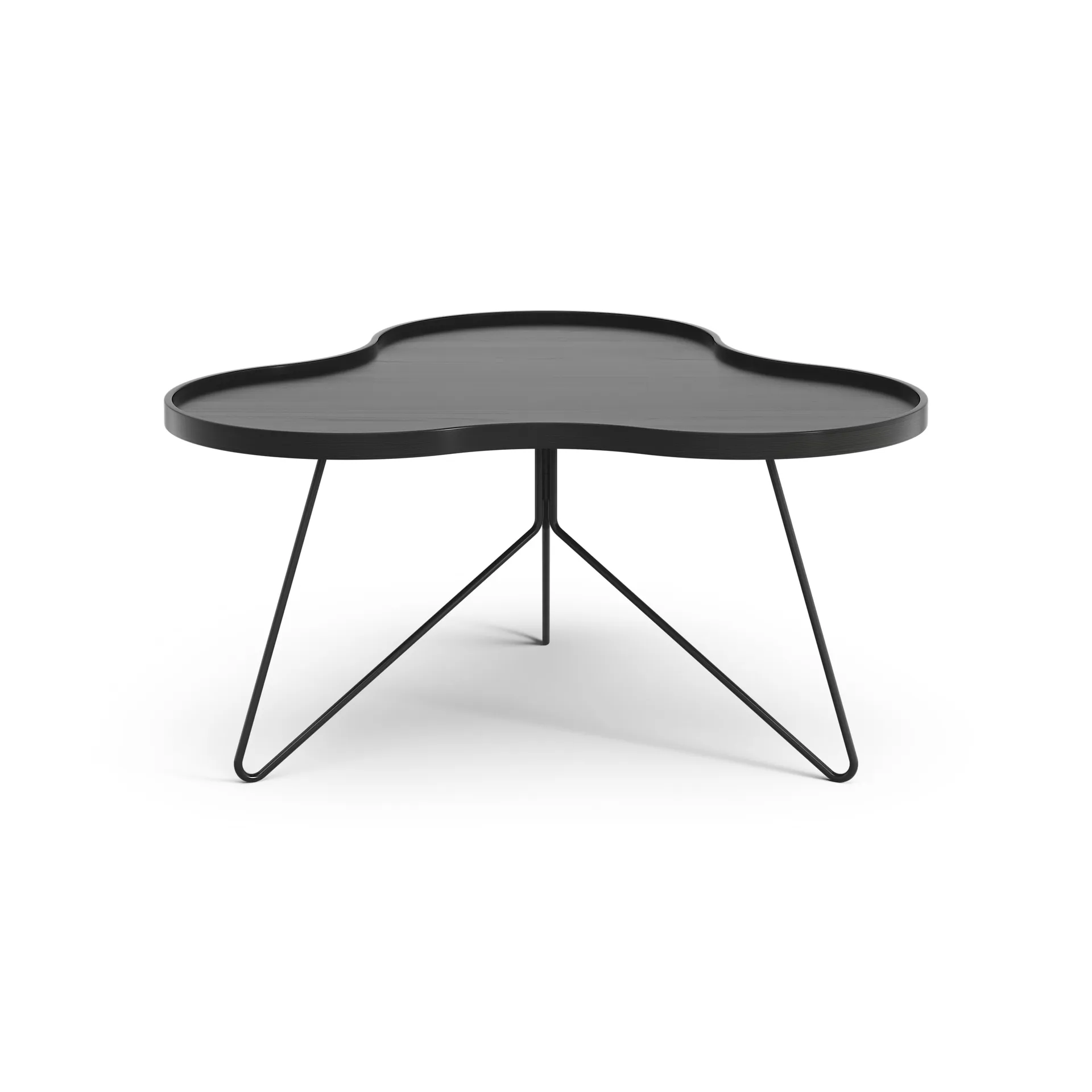 Flower mono table 84x90 cm, H45 cm Ash black glazed Swedese