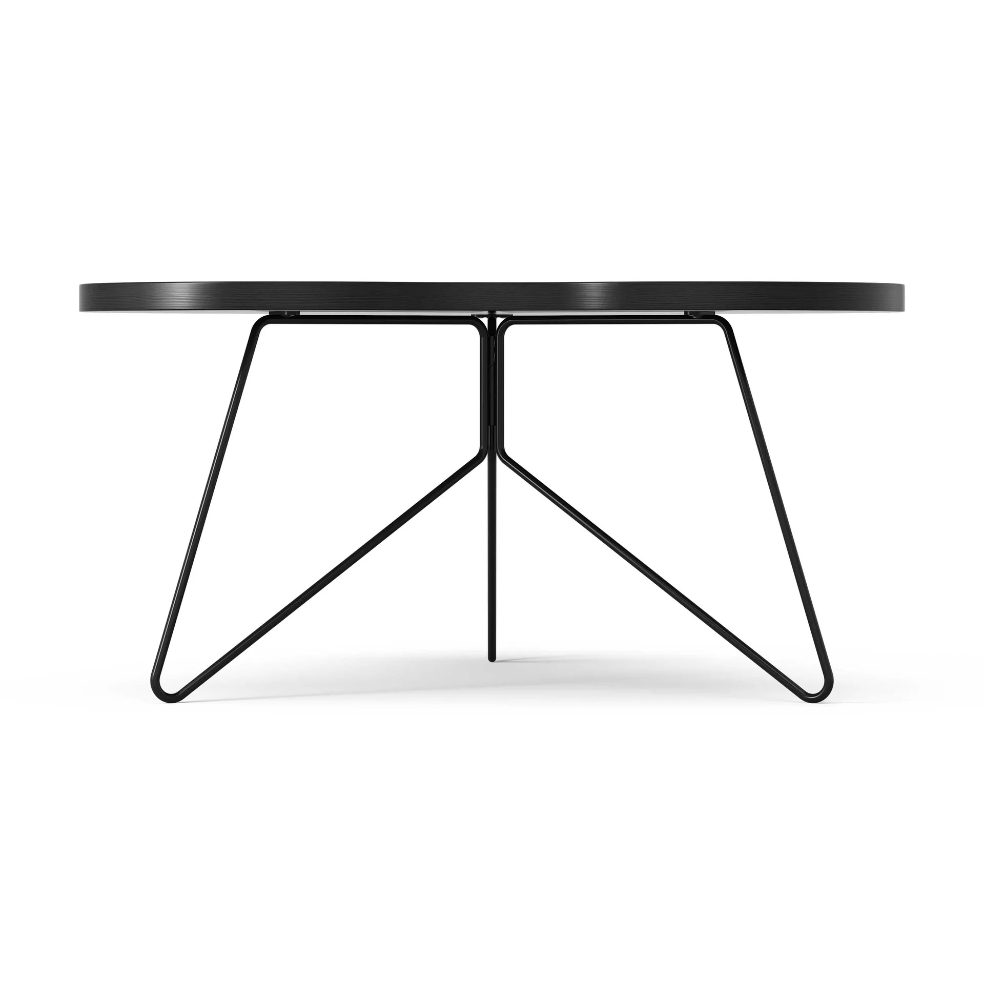 Flower mono table 84x90 cm, H45 cm Ash black glazed Swedese