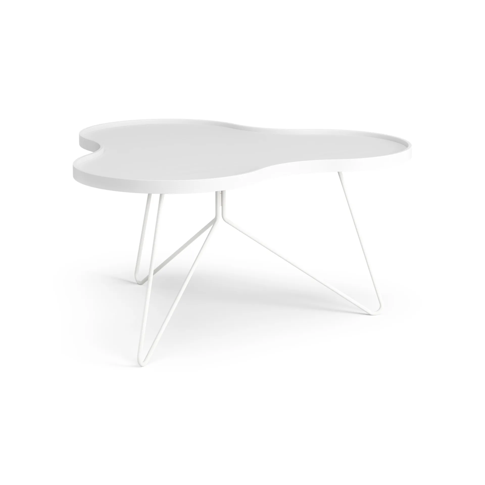 Flower mono table 84x90 cm, H45 cm Ash White glazed Swedese