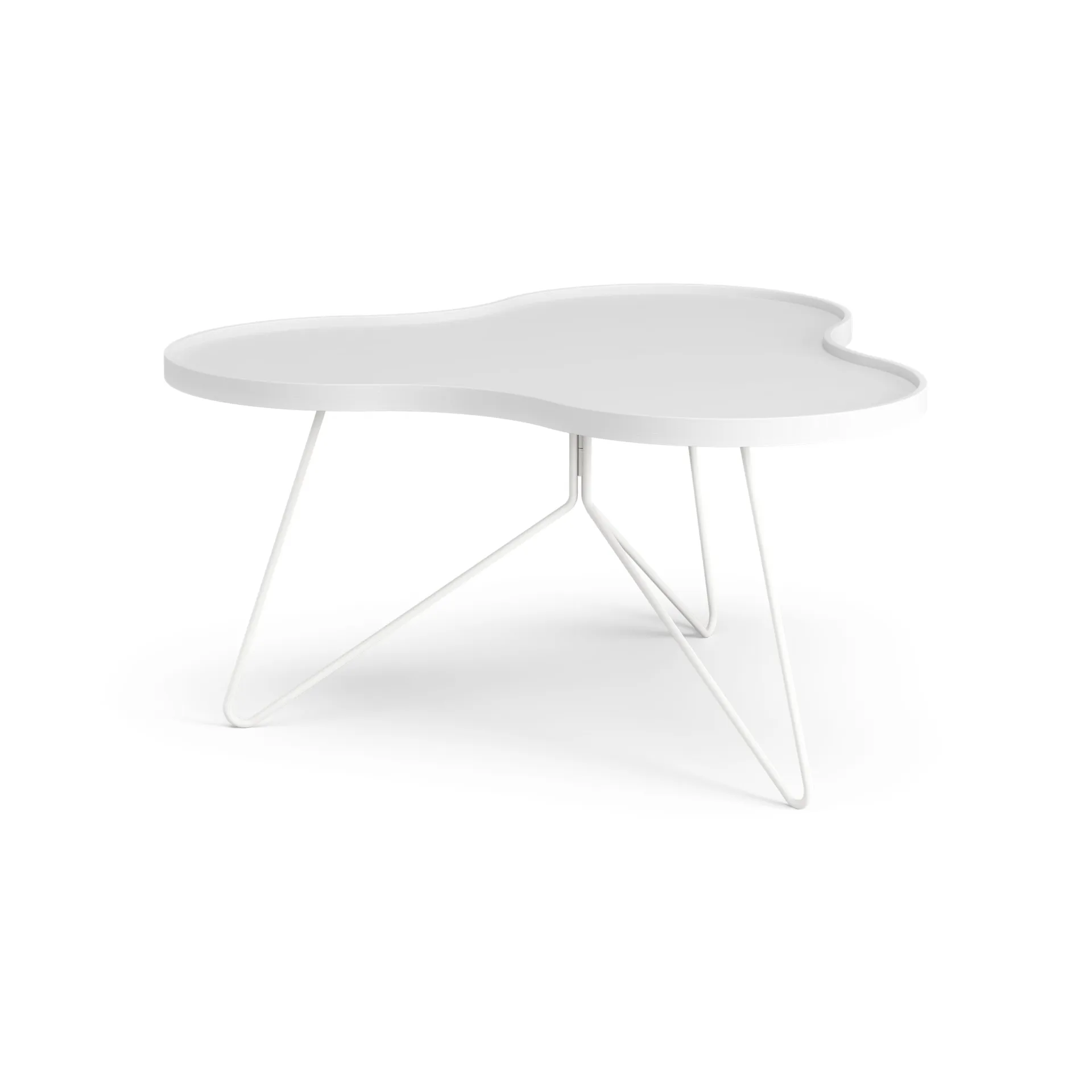 Flower mono table 84x90 cm, H45 cm Ash White glazed Swedese