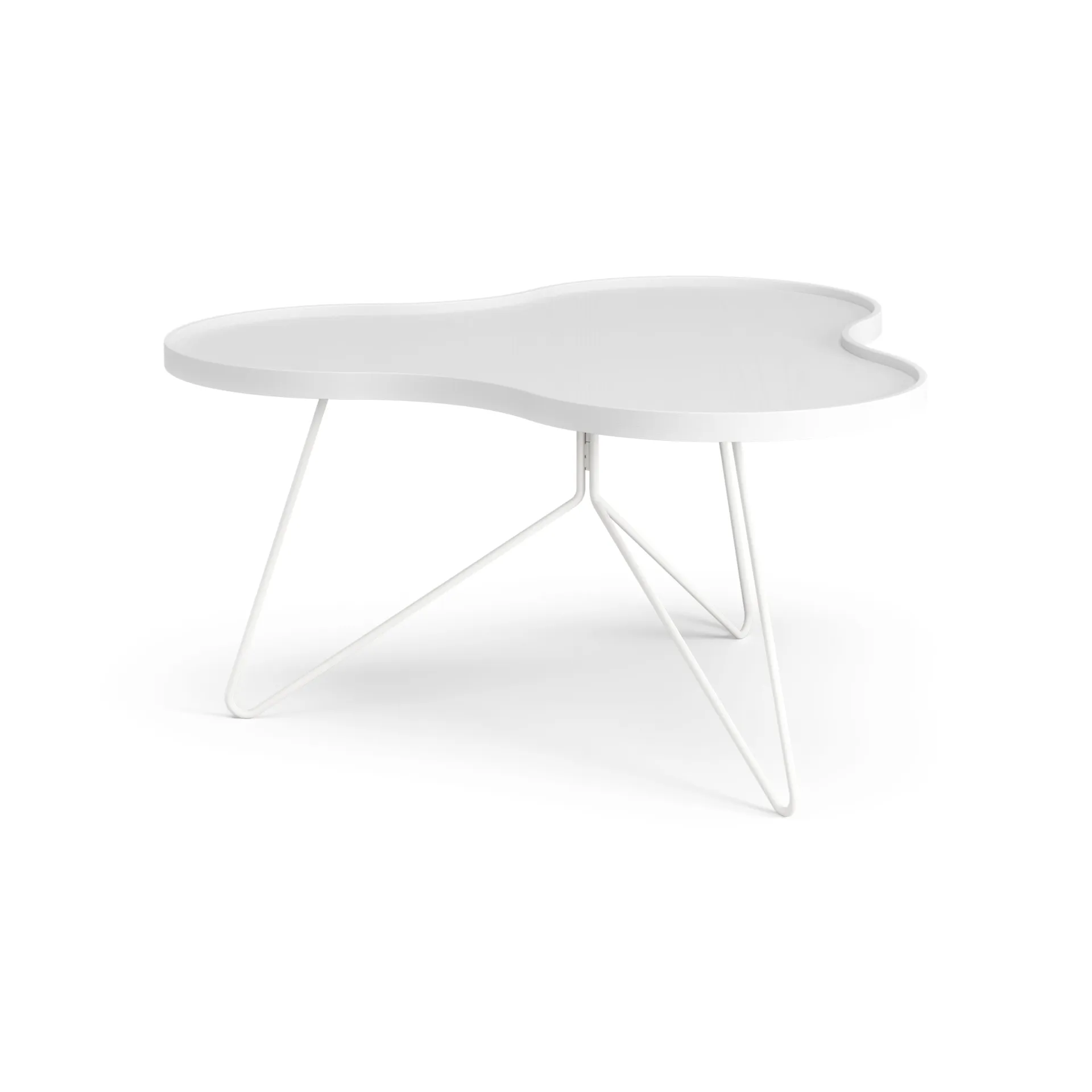 Flower mono table 84x90 cm, H45 cm Ash White glazed Swedese