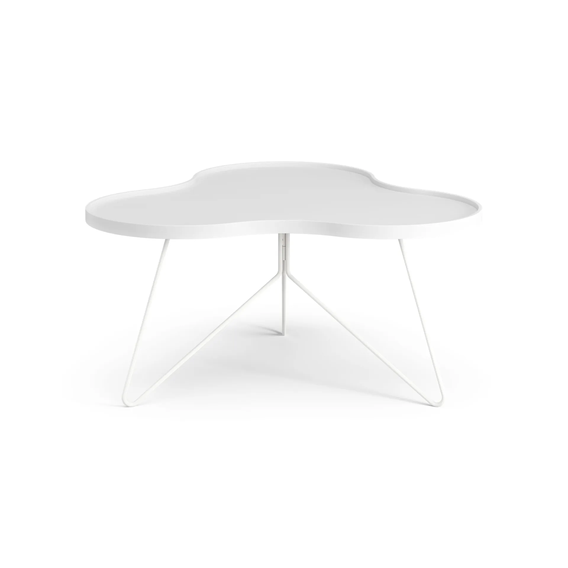 Flower mono table 84x90 cm, H45 cm Ash White glazed Swedese