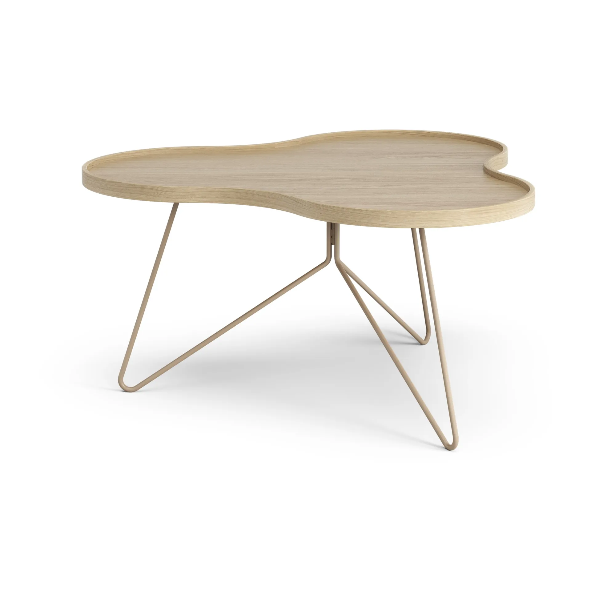 Flower mono table 84x90 cm, H45 Oak lacquered-nutmeg RAL1019 Swedese