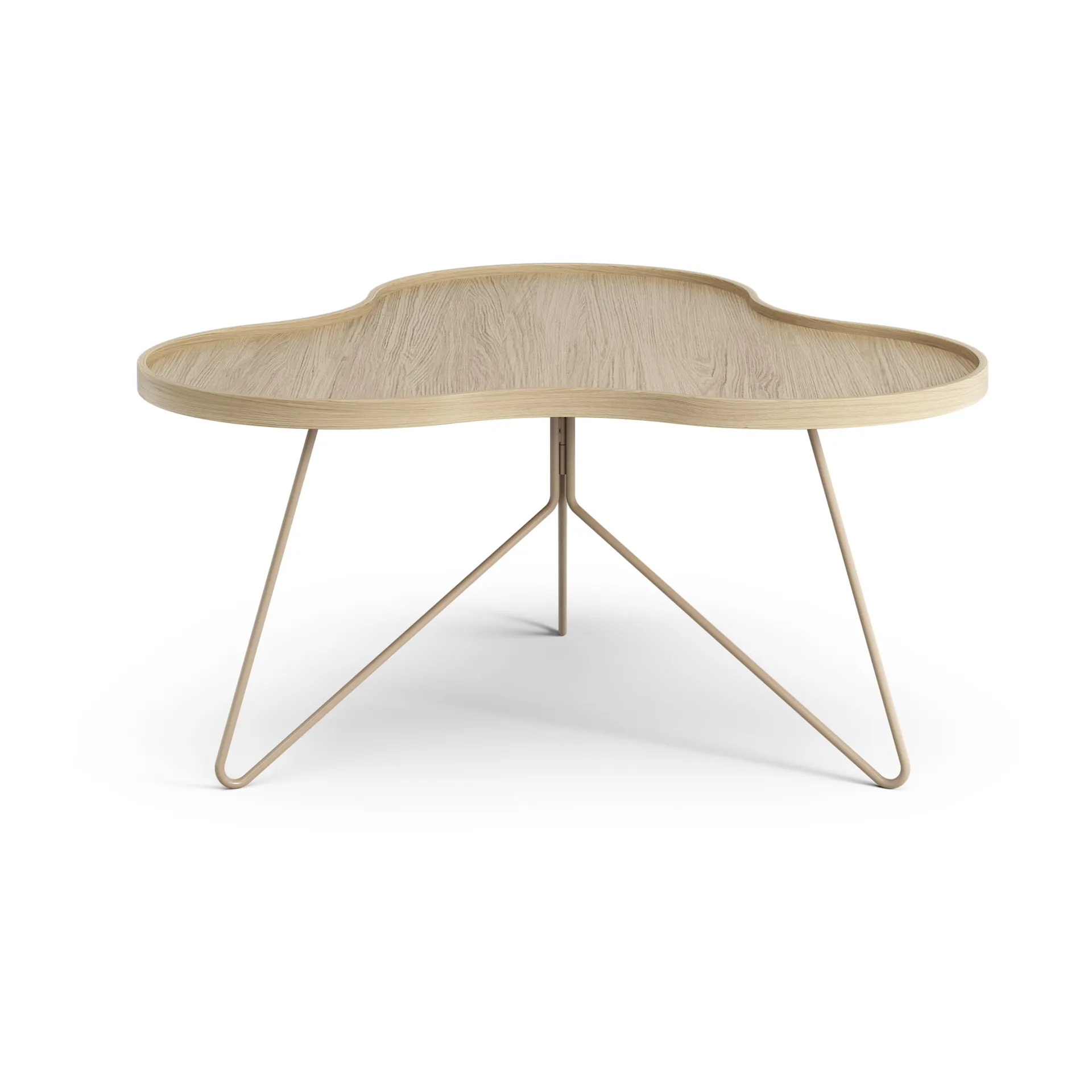 Flower mono table 84x90 cm, H45 Oak lacquered-nutmeg RAL1019 Swedese