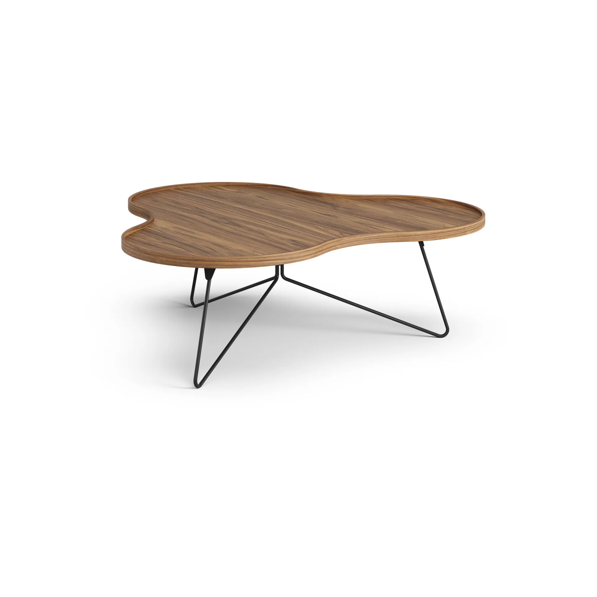 Flower mono table Special Edition 107x114 cm, H39 cm-lacquered walnut-black lacquered steel Swedese