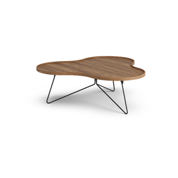 Flower mono table Special Edition 107x114 cm - H39 cm-lacquered walnut-black lacquered steel - Swedese