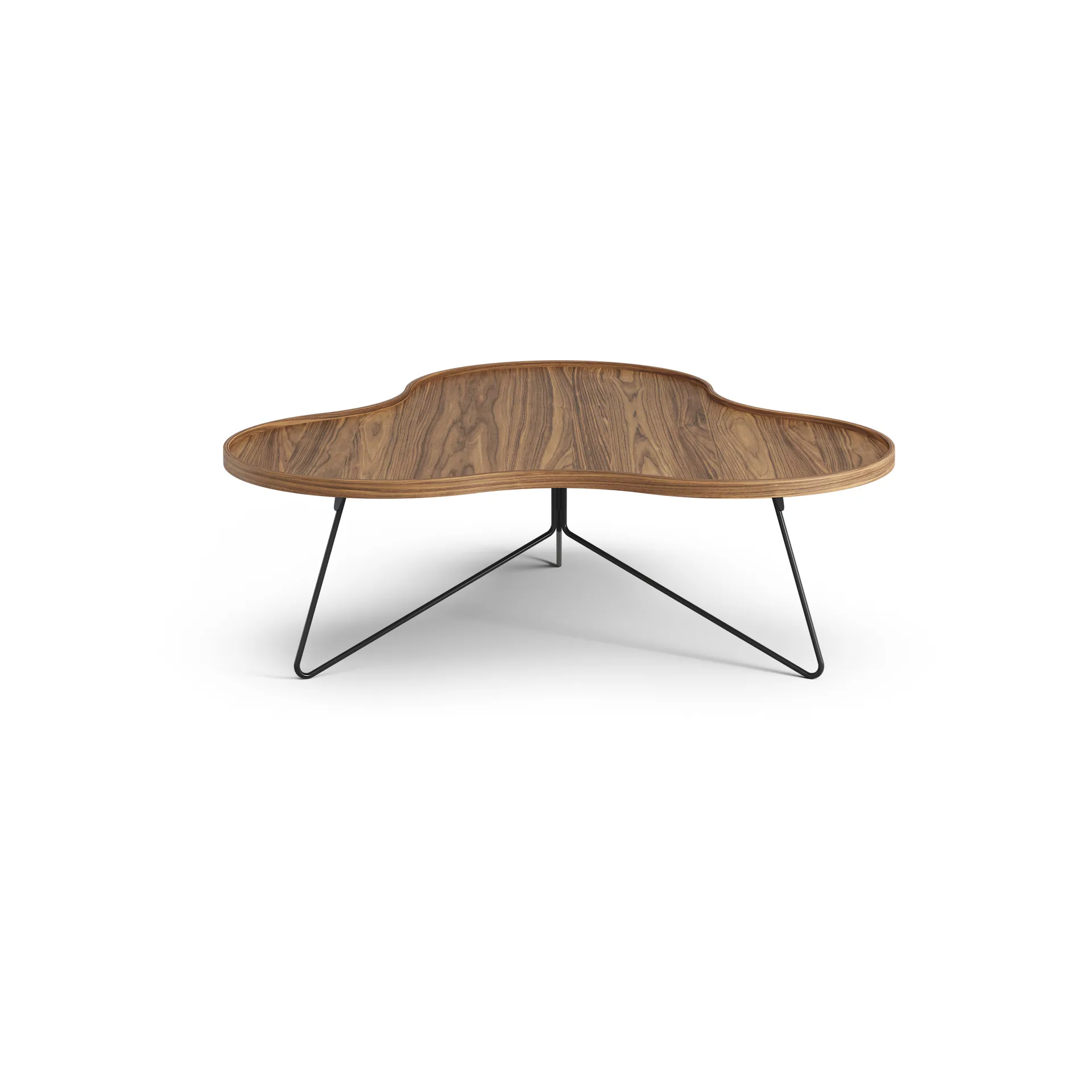 Flower mono table Special Edition 107x114 cm, H39 cm-lacquered walnut-black lacquered steel Swedese