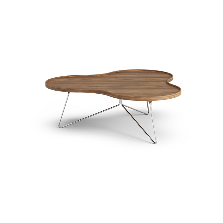 Flower mono table Special Edition 107x114 cm, H39 cm-lacquered walnut-chromed steel Swedese