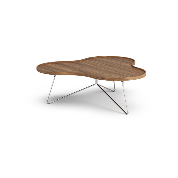 Flower mono table Special Edition 107x114 cm, H39 cm-lacquered walnut-chromed steel Swedese