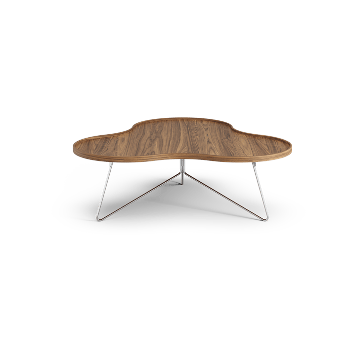 Flower mono table Special Edition 107x114 cm, H39 cm-lacquered walnut-chromed steel Swedese