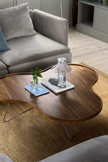 Flower mono table Special Edition 107x114 cm - H39 cm-lacquered walnut-chromed steel - Swedese
