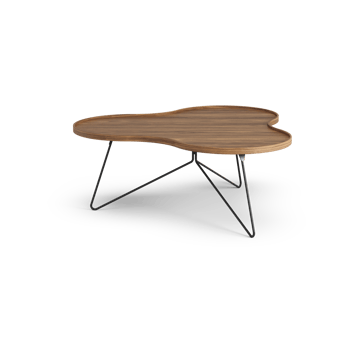 Flower mono table Special Edition 107x114 cm - H45 cm-lacquered walnut-black lacquered steel - Swedese