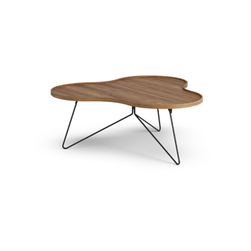 Flower mono table Special Edition 107x114 cm - H45 cm-lacquered walnut-black lacquered steel - Swedese