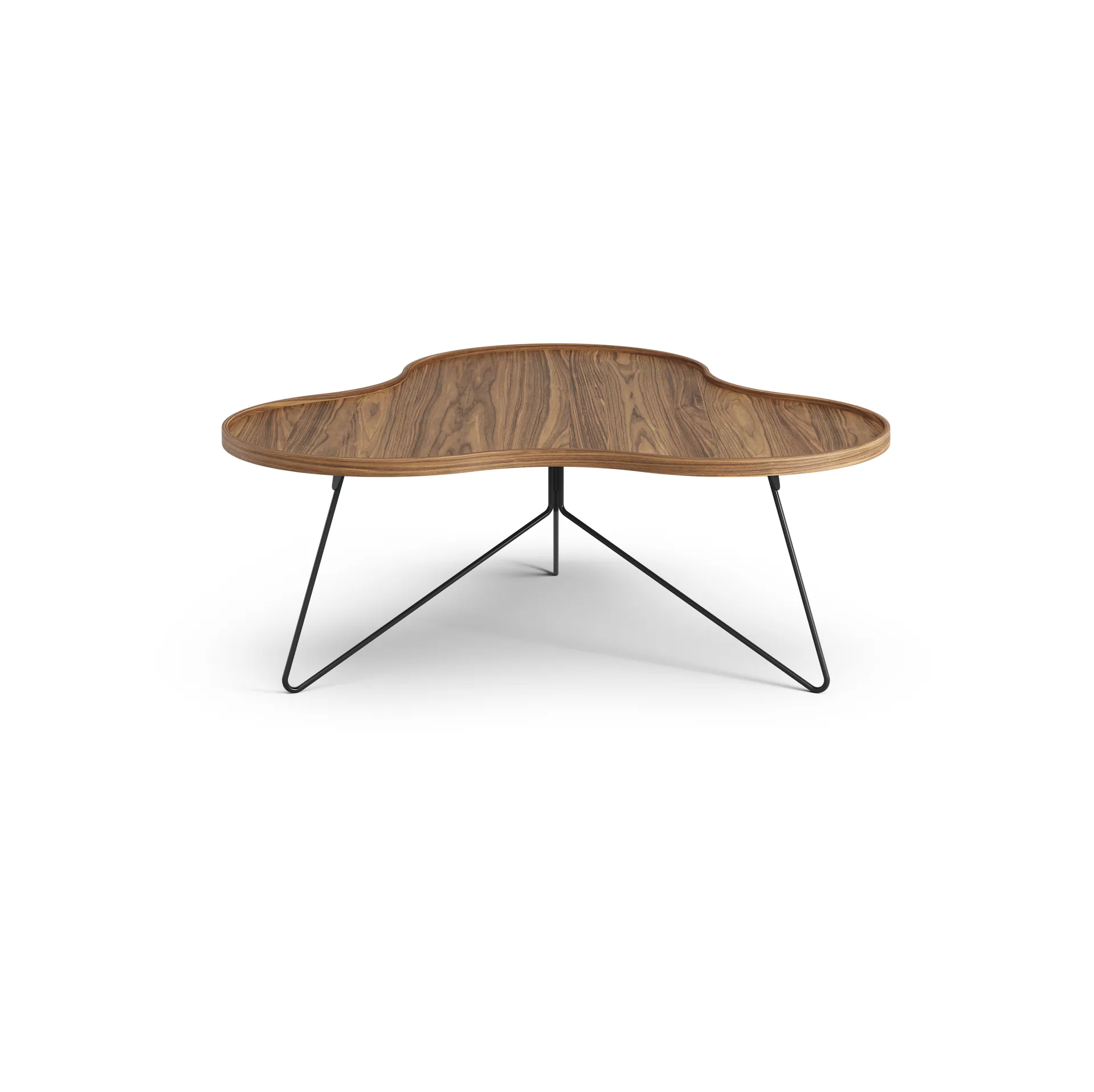 Flower mono table Special Edition 107x114 cm, H45 cm-lacquered walnut-black lacquered steel Swedese