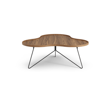 Flower mono table Special Edition 107x114 cm - H45 cm-lacquered walnut-black lacquered steel - Swedese