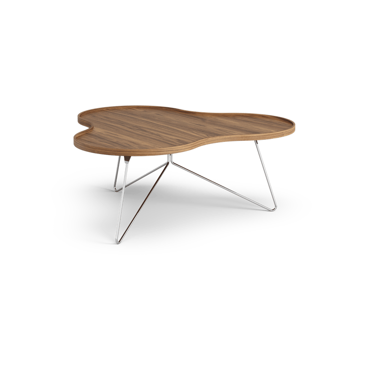 Flower mono table Special Edition 107x114 cm - H45 cm-lacquered walnut-chromed steel - Swedese