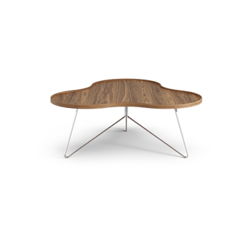 Flower mono table Special Edition 107x114 cm - H45 cm-lacquered walnut-chromed steel - Swedese
