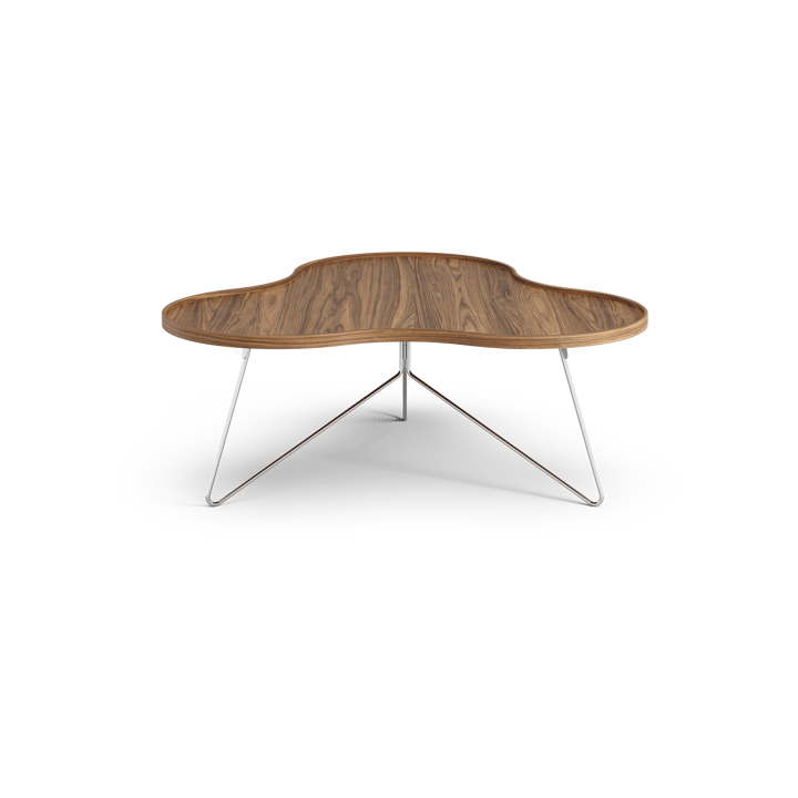 Flower mono table Special Edition 107x114 cm, H45 cm-lacquered walnut-chromed steel Swedese