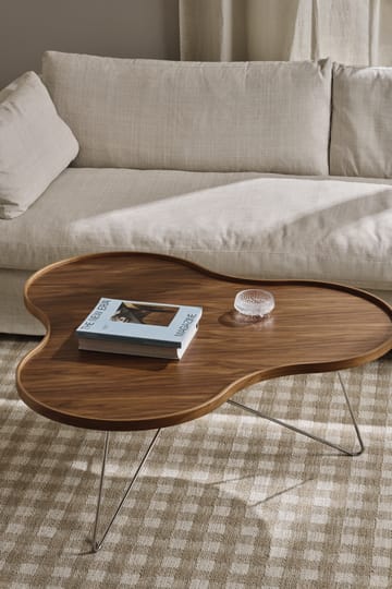 Flower mono table Special Edition 107x114 cm - H45 cm-lacquered walnut-chromed steel - Swedese