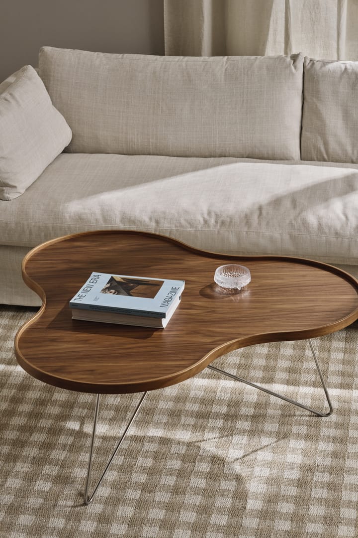 Flower mono table Special Edition 107x114 cm, H45 cm-lacquered walnut-chromed steel Swedese