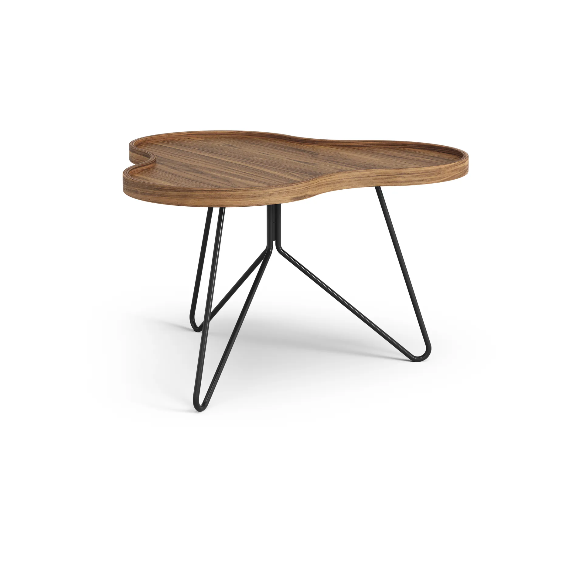 Flower mono table Special Edition 62x66 cm, H39 cm-lacquered walnut-black lacquered steel Swedese