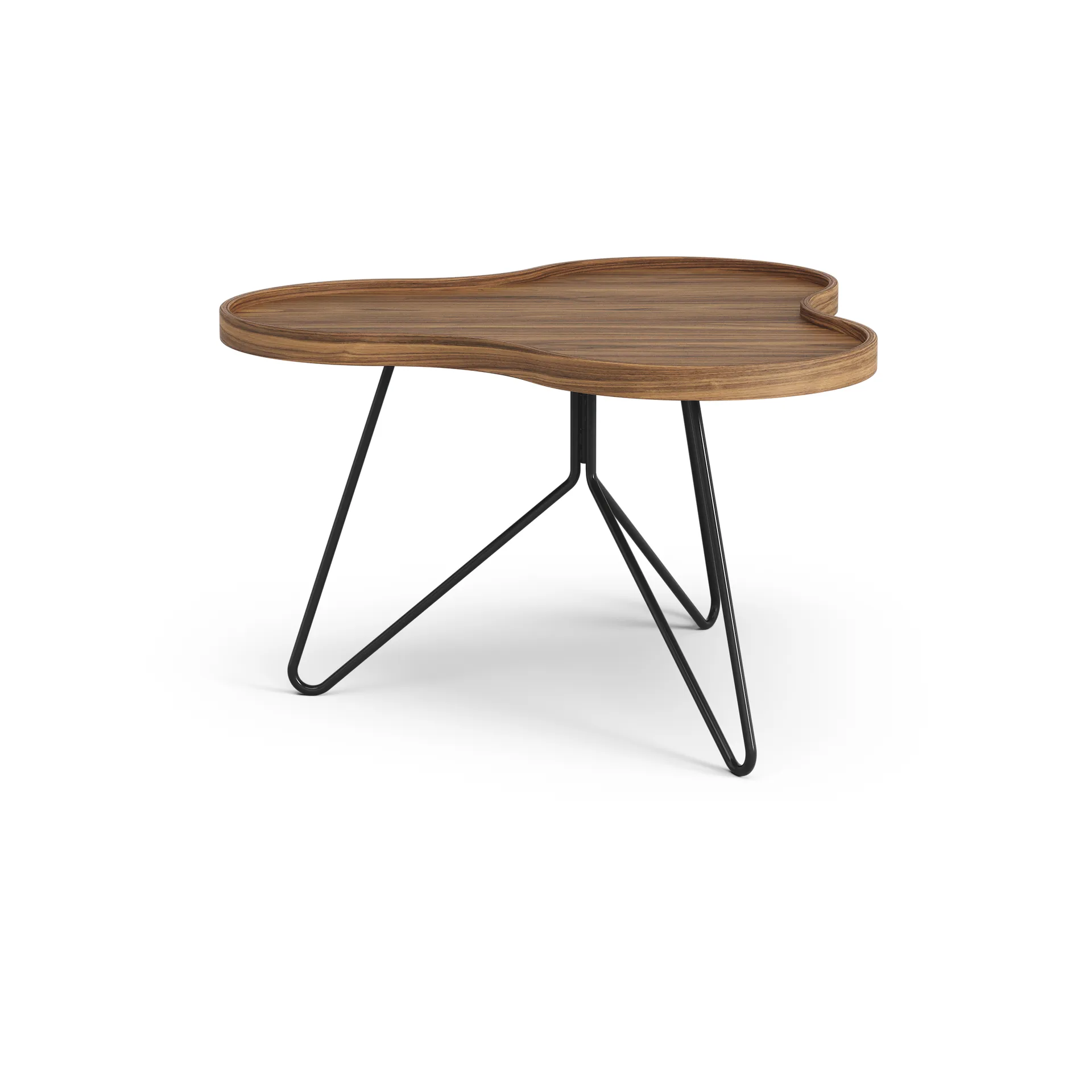 Flower mono table Special Edition 62x66 cm, H39 cm-lacquered walnut-black lacquered steel Swedese