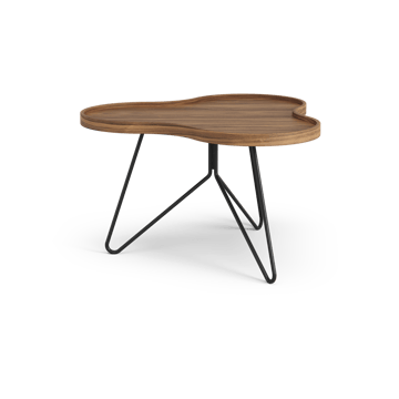 Flower mono table Special Edition 62x66 cm - H39 cm-lacquered walnut-black lacquered steel - Swedese