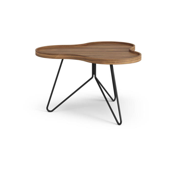 Flower mono table Special Edition 62x66 cm, H39 cm-lacquered walnut-black lacquered steel Swedese