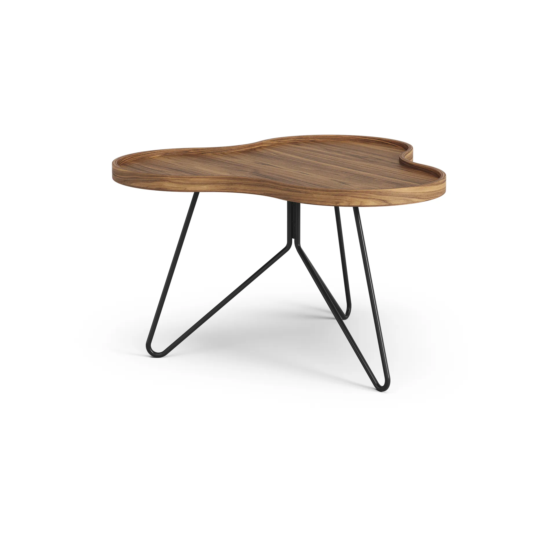 Flower mono table Special Edition 62x66 cm, H39 cm-lacquered walnut-black lacquered steel Swedese