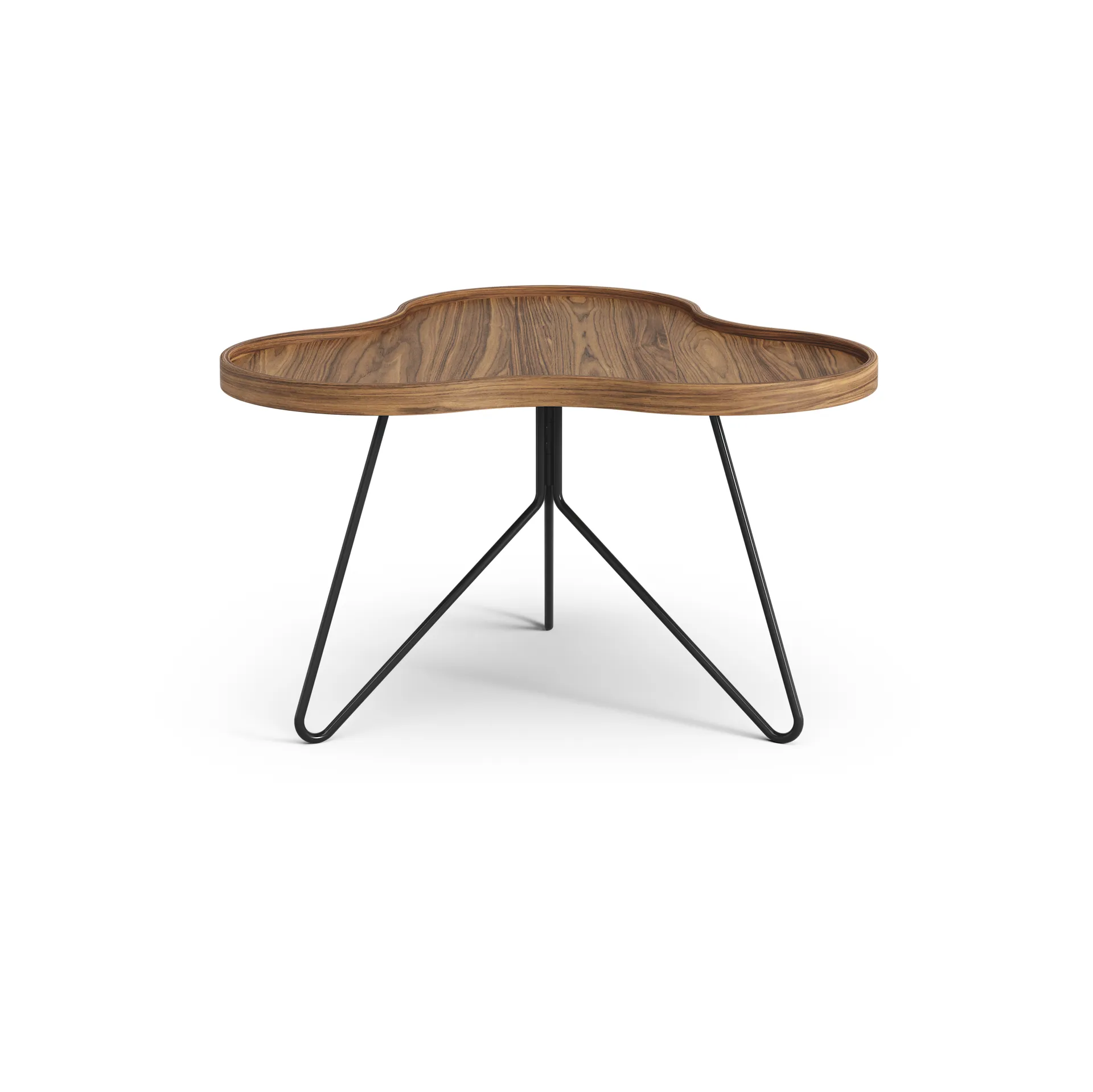 Flower mono table Special Edition 62x66 cm, H39 cm-lacquered walnut-black lacquered steel Swedese