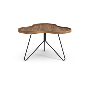 Flower mono table Special Edition 62x66 cm - H39 cm-lacquered walnut-black lacquered steel - Swedese