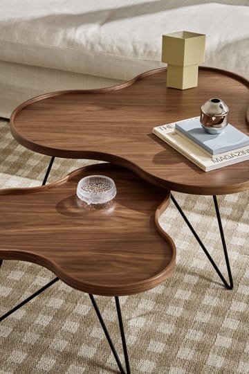 Flower mono table Special Edition 62x66 cm - H39 cm-lacquered walnut-black lacquered steel - Swedese