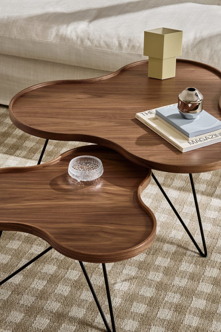 Flower mono table Special Edition 62x66 cm, H39 cm-lacquered walnut-black lacquered steel Swedese