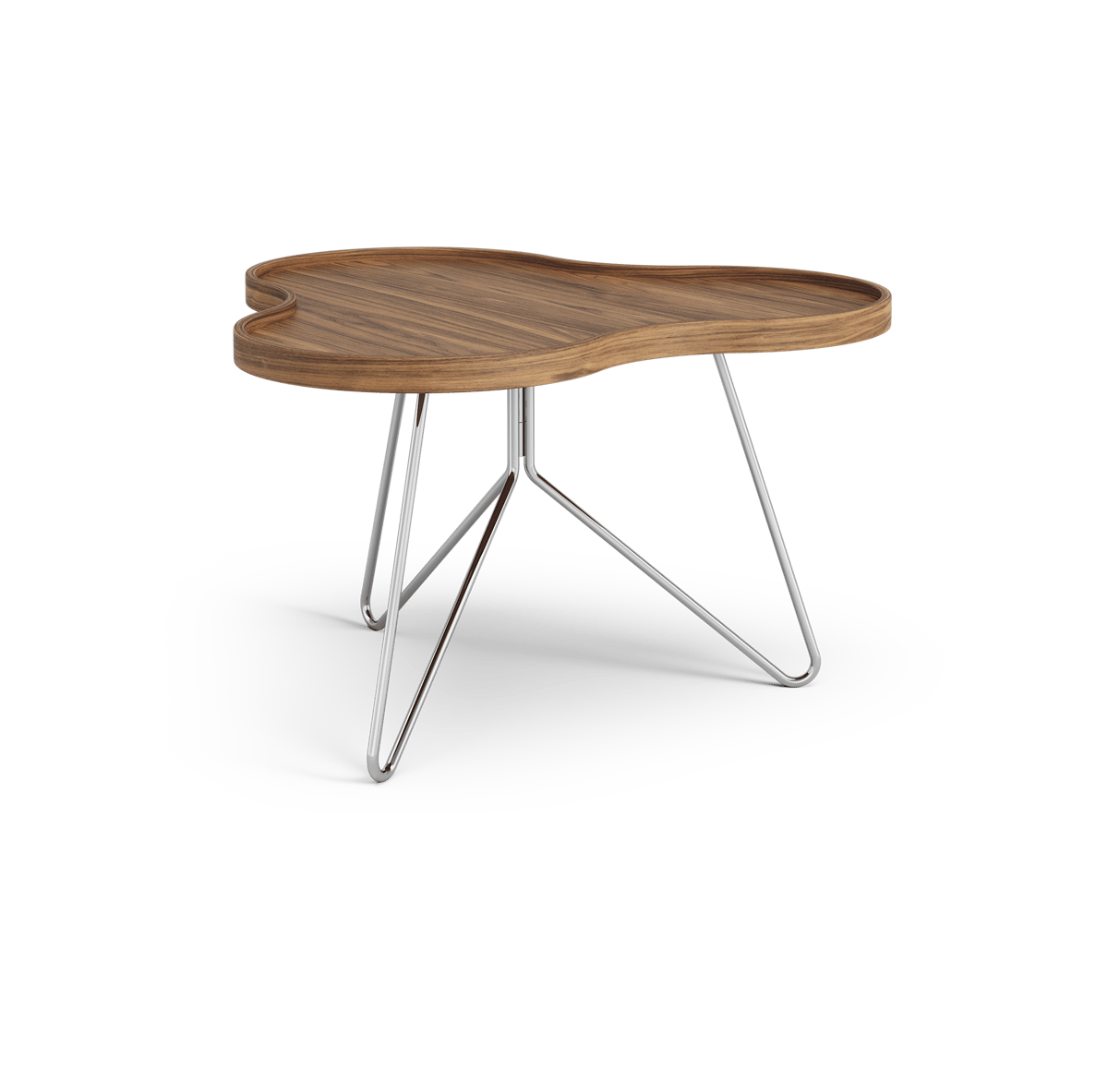 Swedese Flower mono table Special Edition 62x66 cm H39 cm-lacquered walnut-chromed steel