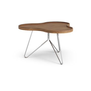 Flower mono table Special Edition 62x66 cm - H39 cm-lacquered walnut-chromed steel - Swedese